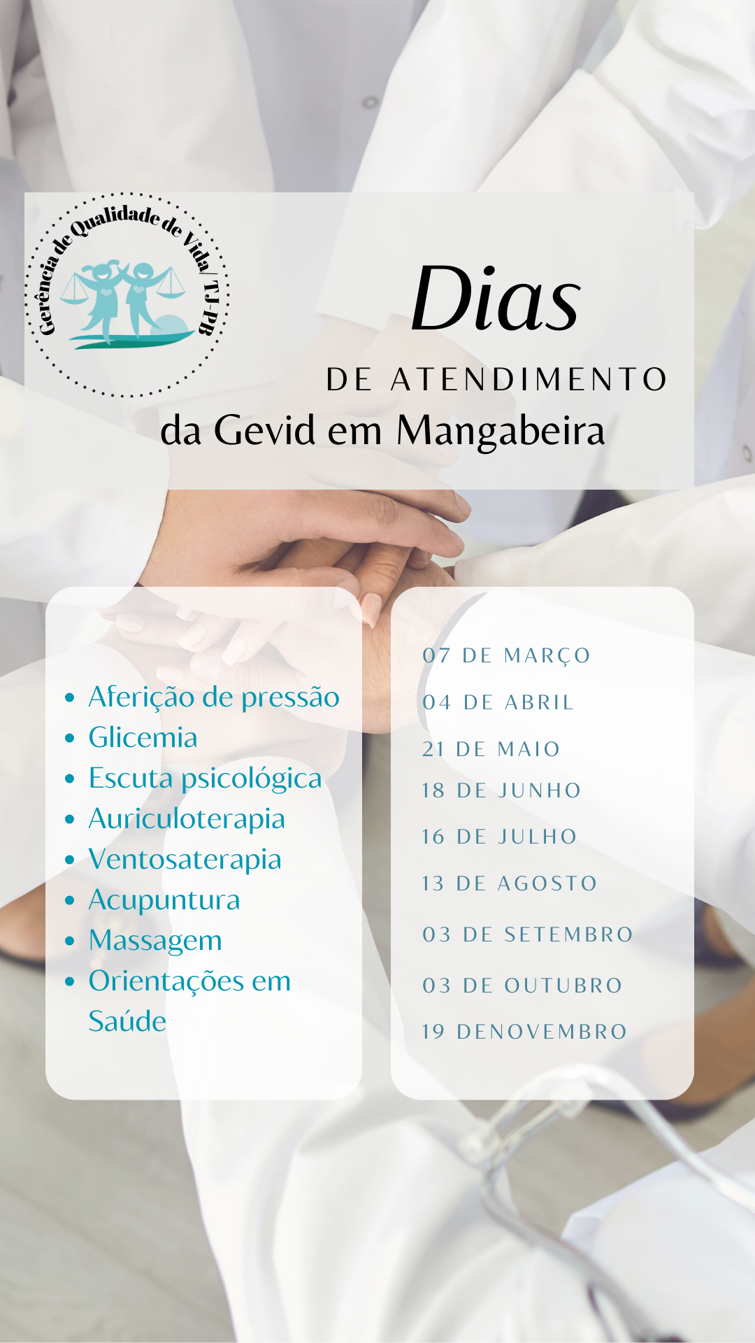 dias de atendimento da gevid em mangabeira