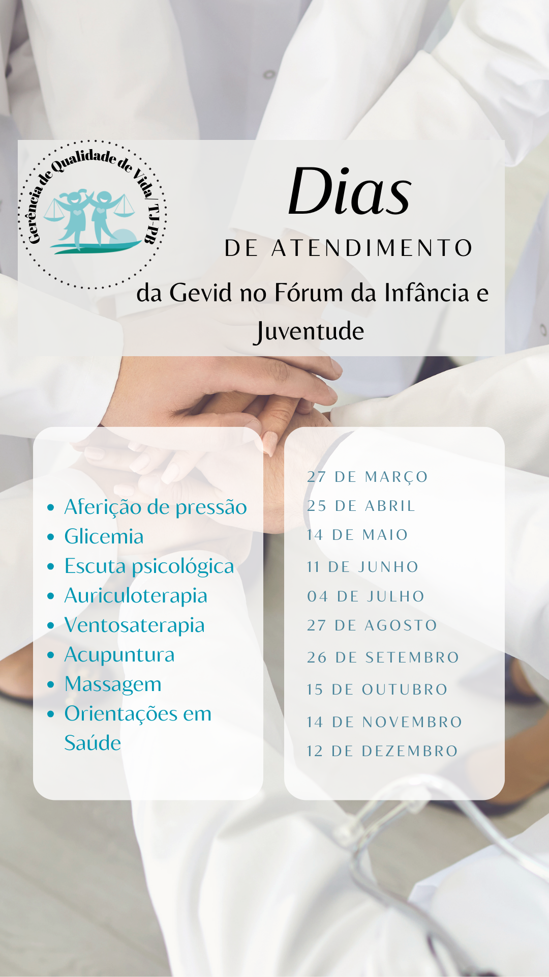 dias de atendimento da gevid no fórum da infância e juventude