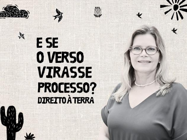 Capa do projeto 'E se o verso virasse processo + foto da juíza Antonieta Maroja 