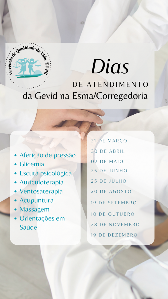 Calendário Esma Corregedoria