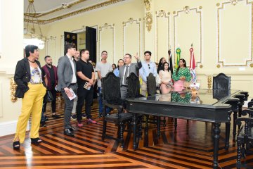 O Salão Nobre foi um dos espaços visitados pelos estudantes