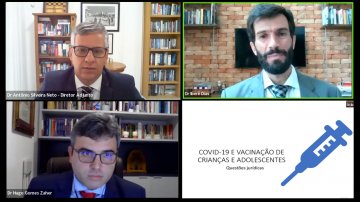 Captura de tela do Webinario da Esma sobre Vacinação infantil e o Estatuto da Criança e do Adolescente