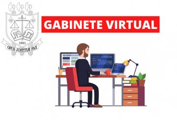 Gabinete virtual - homem trabalhando em computador 