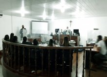 Foto da retomada das sessões do Tribunal do Júri no Fórum de Cabedelo