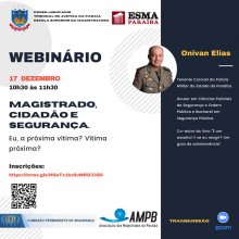 Folder do Webinário Magistrado Cidadao e Seguranca